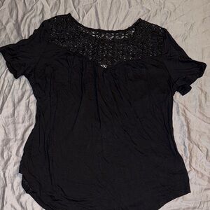 Old Navy Black Lace Short Sleeve Top